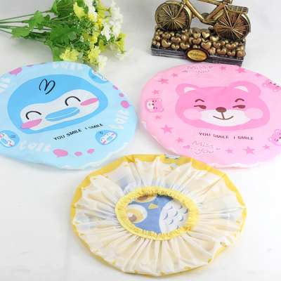 Hot sale cute cartoon pattern portable elastic waterproof hair bath shower cap