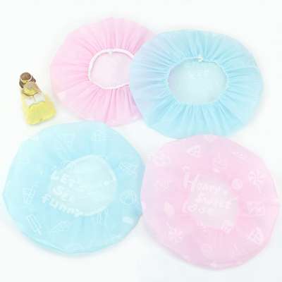 Cute cartoon EVA waterproof reusable elastic waterproof shower cap for women and kids