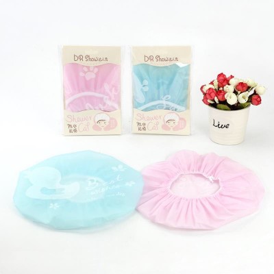 New Arrival portable waterproof plastic Bath cap reusable women shower caps