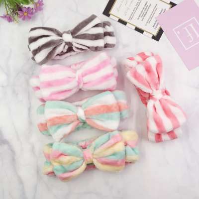 Free Shipping Wholesale Women Hair Accessories Hairband Cotton Face Make Up Bow Headband